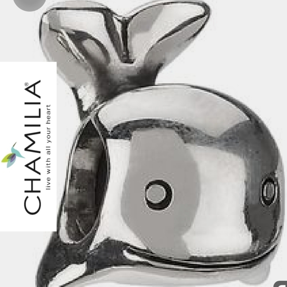 CHAMILIA 925 STERLING SILVER WHALE FISH CHARM BEAD